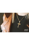 SC0146 - YOUR KINGDOM COME ARABIC CROSS NECKLACE GOLD PLATED - ليأت ملكوتك - - 4 