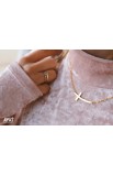CURVE CROSS NECKLACE GOLD PLATED