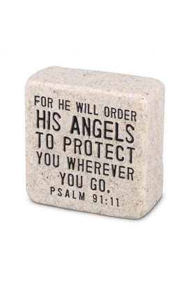LCP40707 - Tabletop Scripture Stone His Angel2.25H - - 1 
