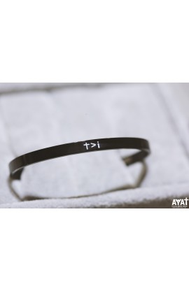 SC0130 - HE GREATER THAN I THIN BANGLE BLACK - - 1 