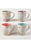 MUGS07 - Floral Inspirations Inspirational Mugs - 4 Set - - 2 