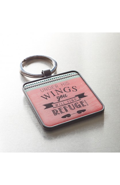 KEP050 - Under His Wings Epoxy Keyring - - 1 
