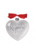 LCP12570 - Christmas Ornament Glass Clear/White Heart Reflecting God's Love Rejoice - - 1 