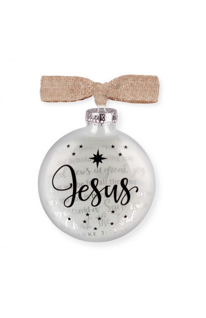 LCP12657 - Christmas Ornament Glass Silhouette Jesus - - 1 