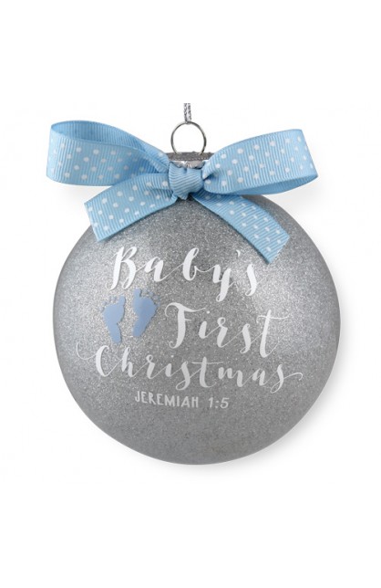 LCP12625 - Christmas Ornament Glass Special Moments Baby's First Christmas Blue - - 1 