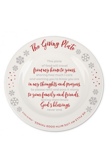 LCP12796 - Christmas Plate Ceramic Snowflake Giving - - 1 