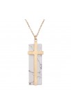MARBLE CROSS NECKLACE