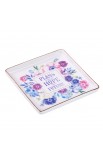 GLT018 - Tray Glass Trinket Pastel Floral - - 2 