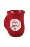 LCP18963 - Ceramic Mug Handwarmer So Loved Red White Circle - - 1 
