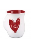 LCP18964 - Ceramic Mug Handwarmer So Loved White Red Heart - - 1 