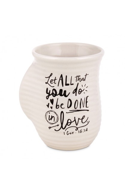 LCP18818 - Ceramic Mug Handwarmer Scripture Ink Love - - 1 
