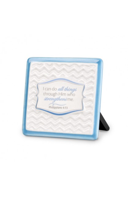 LCP40352 - Plaque Ceramic Pattern of Praise I Can Do All Things - - 1 