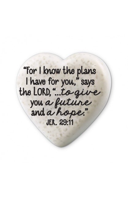 LCP40740 - Plaque Cast Stone Scripture Stone Hearts of Hope Journey - - 1 