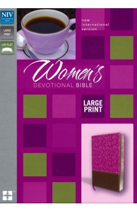 NIV Large Print Women's Devotional Bible Chocolate Berry Leathersoft