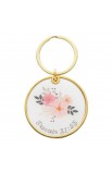 KMO078 - Keyring in Tin Strength & Dignity Floral - - 1 