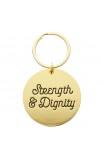 KMO078 - Keyring in Tin Strength & Dignity Floral - - 2 