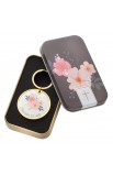 KMO078 - Keyring in Tin Strength & Dignity Floral - - 3 