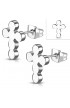 ST0339 - ST Flower Cross Stud Earrings - - 1 