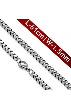 ST0347 - ST Lobster Claw Clasp Venetian Box Link Chain - - 1 