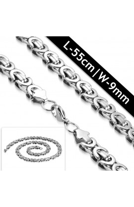 XXC002 ST Lobster Claw Clasp Flat Link Chain