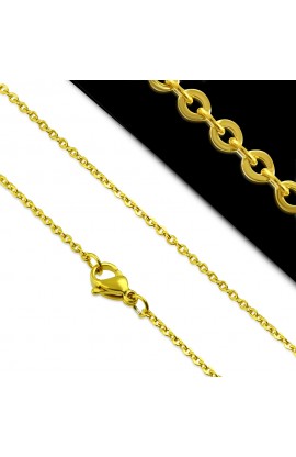 NCB563 Gold Plated ST Lobster Claw Clasp Flat Oval Link Chain