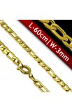 ST0355 - Gold Plated ST Spring Ring Clasp Lock Figaro Link Chain - - 1 