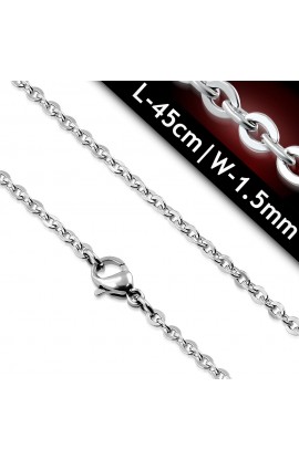 NCB641 ST Lobster Claw Clasp Flat Oval Link Chain