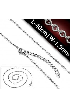 CNE257 ST Lobster Claw Clasp Oval Link Chain
