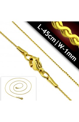ST0363 - Gold Plated ST Lobster Claw Clasp Spiral Link Chain - - 1 