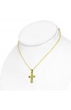 ST0372 - Gold Plated ST Cross Necklace & Pair of Earrings SET - - 2 