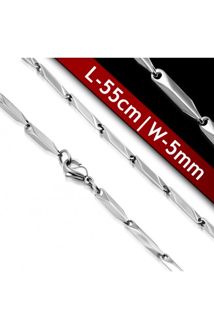 ST0406 - ST Lobster Claw Clasp Prism Cut Link Chain - - 1 