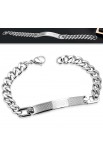 ST0446 - ST Lobster Cross Watch-Style Curb Cuban Link Bracelet - - 1 