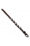 ST0457 - Genuine Leather Maltese Cross Stud Belt Buckle Bracelet - - 2 