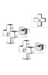 ST0481 - ST Plus Sign Cross Stud Earrings Clear CZ - - 1 