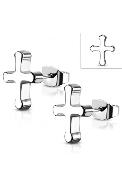ST0482 - ST Medieval Cross Stud Earrings - - 1 