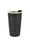 LCP15053 - Tumbler Mug Double Wall Ceramic Blk Simple Truth Believe - - 2 