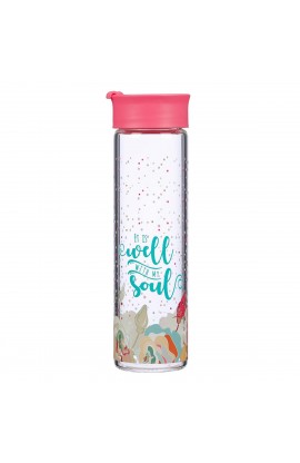 Water Bottle Glass Coral Well With My Soul