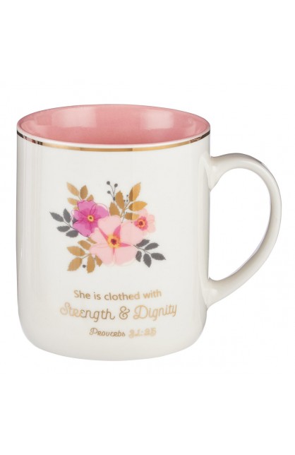 MUG585 - Mug Strength & Dignity Floral - - 1 