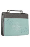 BBM683 - Classic Bible Cover MD Teal With God All Things Matt 19:26 - - 4 