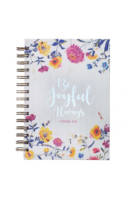 JLW079 - Journal Wirebound LG Floral Be Joyful - - 1 