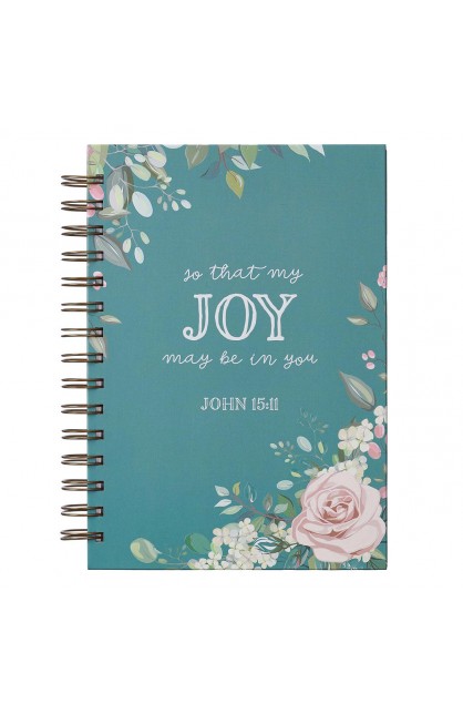 Journal Wirebound LG Teal That Joy May Be In You John 15:11