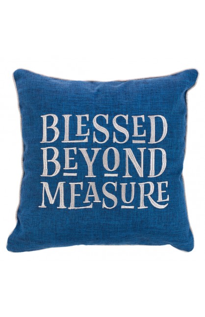 PLW001 - Pillow Square Blessed Beyond Measure Blue - - 1 