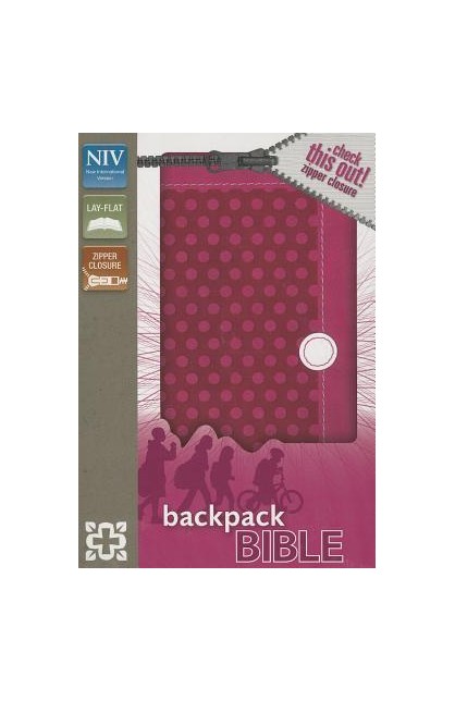 BK2596 - NIV, Backpack Zipper Bible, Imitation Leather, Pink, Red Letter - - 1 