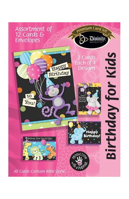BIRTHDAY FOR KIDS PARTY ANIMALS BOXED CARD