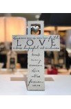LCP11801 - Cross Wall/Desktop Cast Stone Love Is w/Heart Charm - - 1 