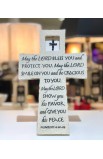 LCP11802 - Tabletop Cross Bless You Caststone 10:H - - 1 