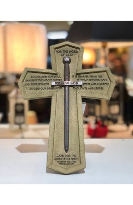 Cross Wall/Desktop Cast Stone Word of God Sword