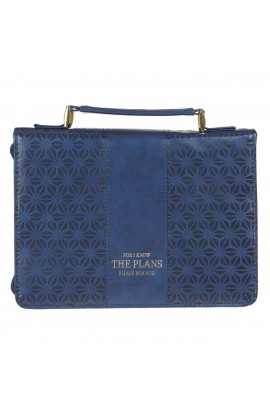 BBM690 - Bible Cover Navy Pattern I Know the Plans - - 1 