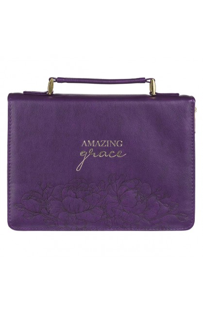 BBM689 - Bible Cover Purple Floral Amazing Grace - - 1 