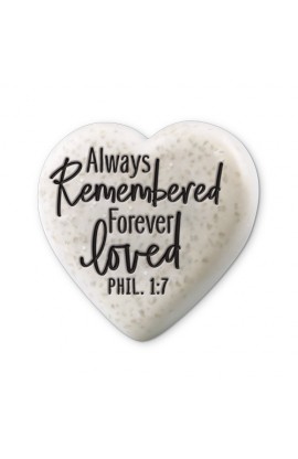 LCP40775 - Plaque Cast Stone Sentiment Hearts Remembered Loved - - 2 